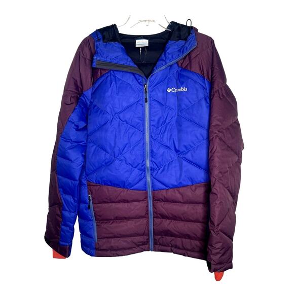 Columbia Other - Columbia M Labyrinth Loop Hooded Puffer Ski Jacket $185 Snowboard Coat Blue NEW